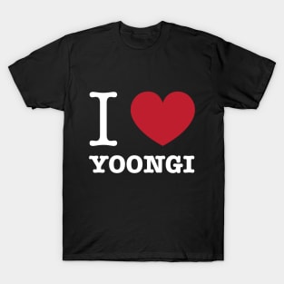 I love BTS Min Yoongi Suga typography Morcaworks T-Shirt